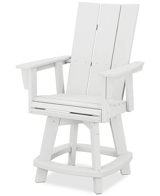 Polywood Modern Curveback Adirondack Swivel Counter Chair