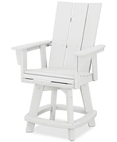 Polywood Modern Curveback Adirondack Swivel Counter Chair
