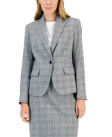 Anne Klein Women's Glen Plaid Single-Button Skirt Suit