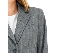 Anne Klein Women's Herringbone Two-Button Jacket & Flare-Leg Pants Pencil Skirt