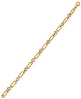 Garnet Paperclip Link Bracelet (4 ct. t.w.) 14k Gold-Plated Sterling Silver (Also Citrine, Amethyst, Peridot, & Sky Blue Topaz)