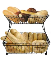 Sorbus 2 Tier Metal Countertop Rack and Fruit Bread Basket
