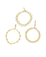 Ettika 18K Gold Plated Might and Chain Bracelet Set - Gold