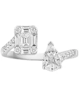 Effy Diamond Multi-Cut Cluster Cuff Ring (3/4 ct. t.w.) in 14k White Gold