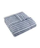 Style 212 Stripe Blue Grey Bed In A Bag Collection