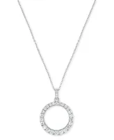 Diamond Circle 18" Pendant Necklace (5/8 ct. t.w.) in 14k White Gold