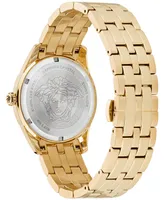 Versace Men's Swiss Greca Time Gold Ion Plated Stainless Steel Bracelet Watch 41mm