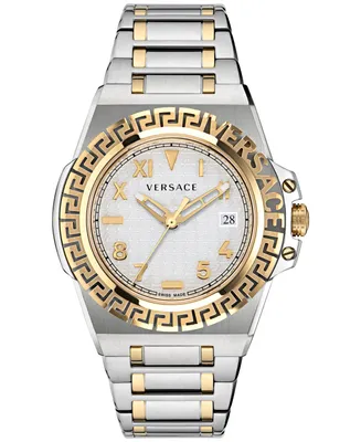 Versace Men's Swiss Greca Reaction Two-Tone Stainless Steel Bracelet Watch 44mm