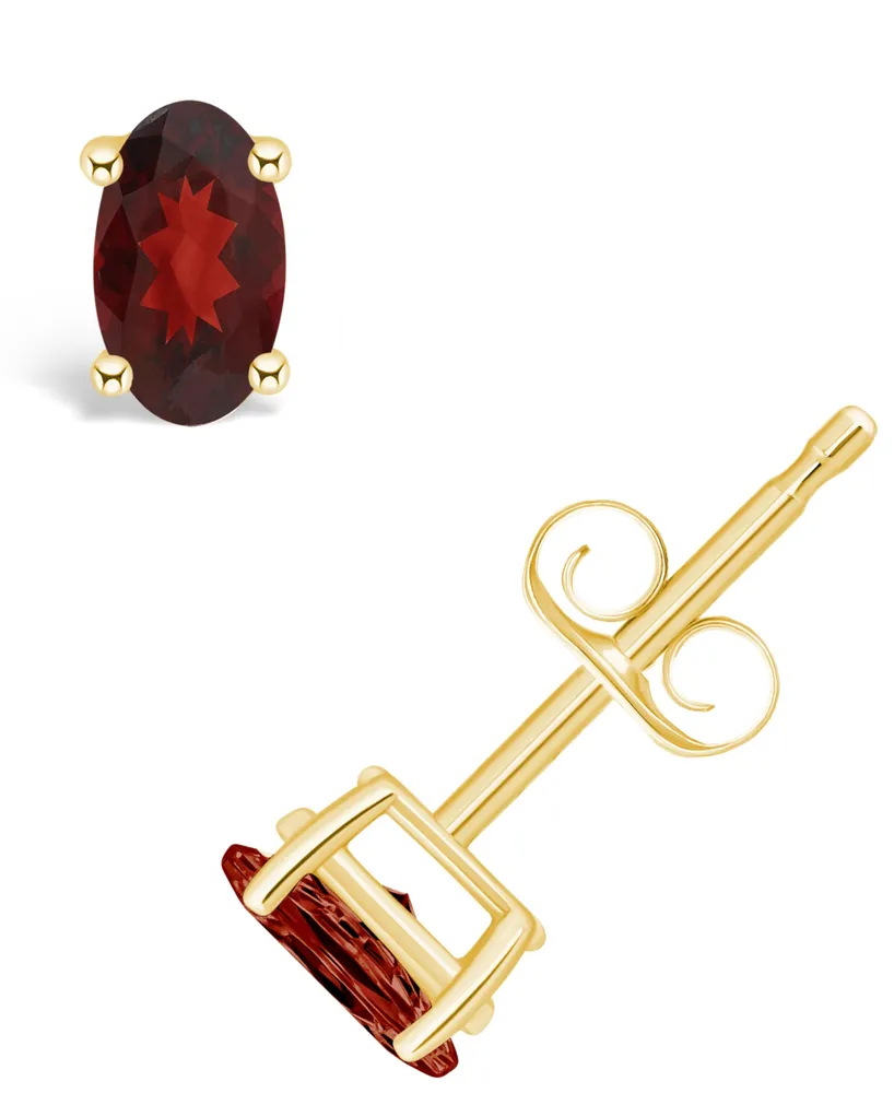 Garnet (1/2 ct. t.w.) Stud Earrings 14K White Gold or Yellow