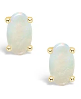 Opal (1/3 ct.t.w) Stud Earrings 14K White Gold or Yellow