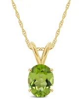 Peridot Pendant Necklace (1-1/3 ct.t.w) in 14K Yellow Gold