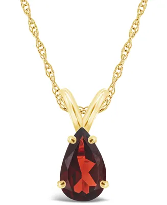 Garnet (1-1/5 ct.t.w) Pendant Necklace in 14K Yellow Gold