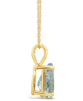 Aquamarine (1 ct.t.w) Pendant Necklace in 14K Yellow Gold