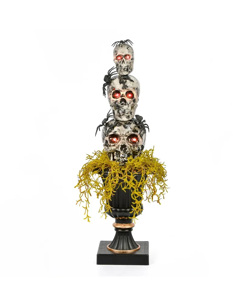 National Tree Company 32" Pre-Lit Halloween Skull Tower