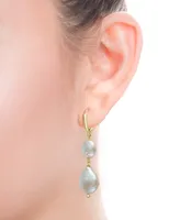 Belle de Mer Cultured Freshwater Coin & Baroque Pearl (9-10mm & 12-13mm) Drop Earrings in 14k Gold-Plated Sterling Silver