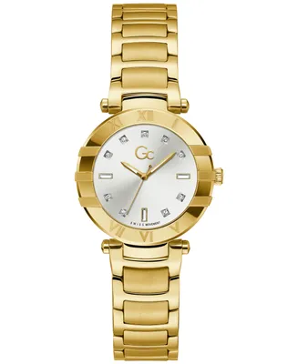 Guess Gc Cruise Women's Swiss Gold-Tone Stainless Steel Bracelet Watch 32mm - Silver