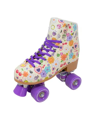 Cosmic Skates Women's Peace Print 2 Piece Roller Shoes Set