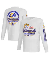 Men's Fanatics White Los Angeles Rams Super Bowl Lvi Champions Screen Printed Long Sleeve T-shirt