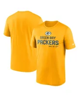 Men's Nike Gold Green Bay Packers Legend Community Performance T-shirt