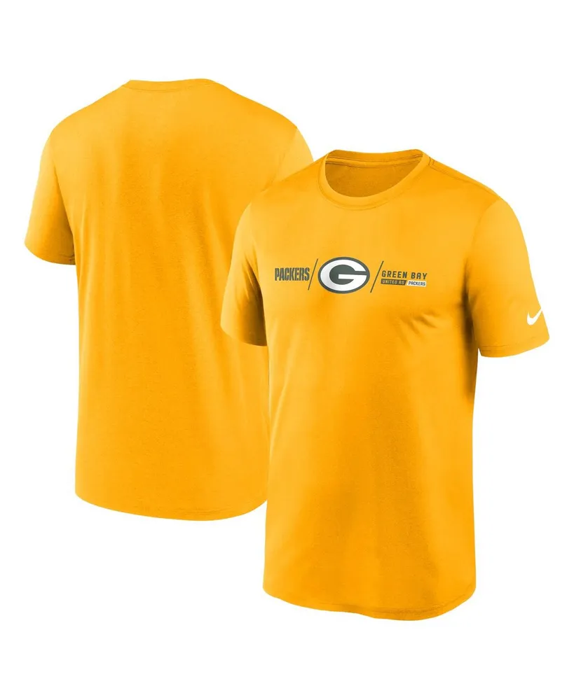Men's Nike Gold Green Bay Packers Horizontal Lockup Legend T-shirt
