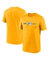 Men's Nike Gold Green Bay Packers Horizontal Lockup Legend T-shirt