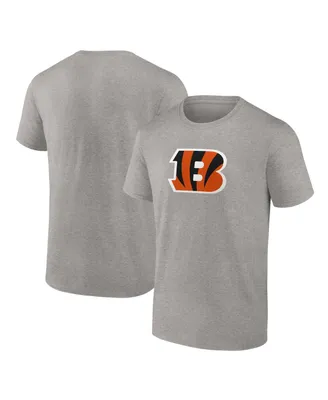 Men's Fanatics Heathered Gray Cincinnati Bengals Team Primary Logo T-shirt