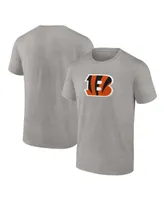 Men's Fanatics Heathered Gray Cincinnati Bengals Team Primary Logo T-shirt