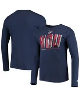 Men's New Era Navy Houston Texans Combine Authentic Static Abbreviation Long Sleeve T-shirt