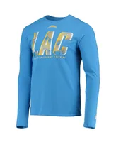 Men's New Era Powder Blue Los Angeles Chargers Combine Authentic Static Abbreviation Long Sleeve T-shirt