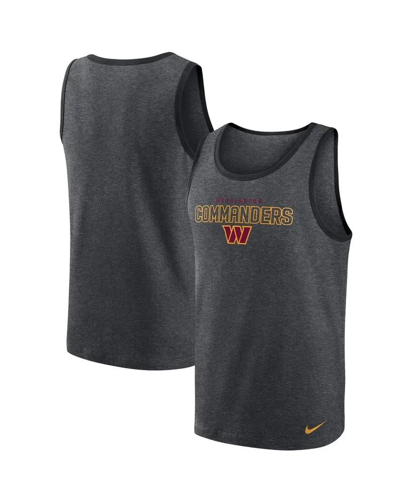 Men's Nike Heathered Charcoal Washington Commanders Tri-Blend Tank Top