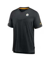 Men's Nike Black Pittsburgh Steelers 2022 Sideline Coach Chevron Lock Up Performance V-Neck T-shirt