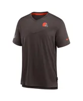 Men's Nike Brown Cleveland Browns 2022 Sideline Coach Chevron Lock Up Performance V-Neck T-shirt