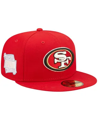 Men's New Era Scarlet San Francisco 49ers Super Bowl Xxiv Pop Sweat 59FIFTY Fitted Hat