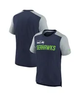 Big Boys Nike Heathered College Navy, Heathered Gray Seattle Seahawks Colorblock Team Name T-shirt