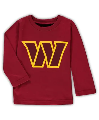 Toddler Boys and Girls Burgundy Washington Commanders Team Logo Long Sleeve T-shirt