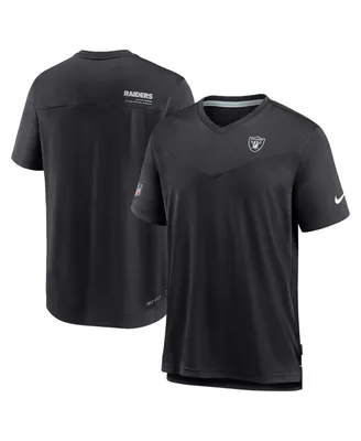 Men's Nike Black Las Vegas Raiders 2022 Sideline Coach Chevron Lock Up Performance V-Neck T-shirt