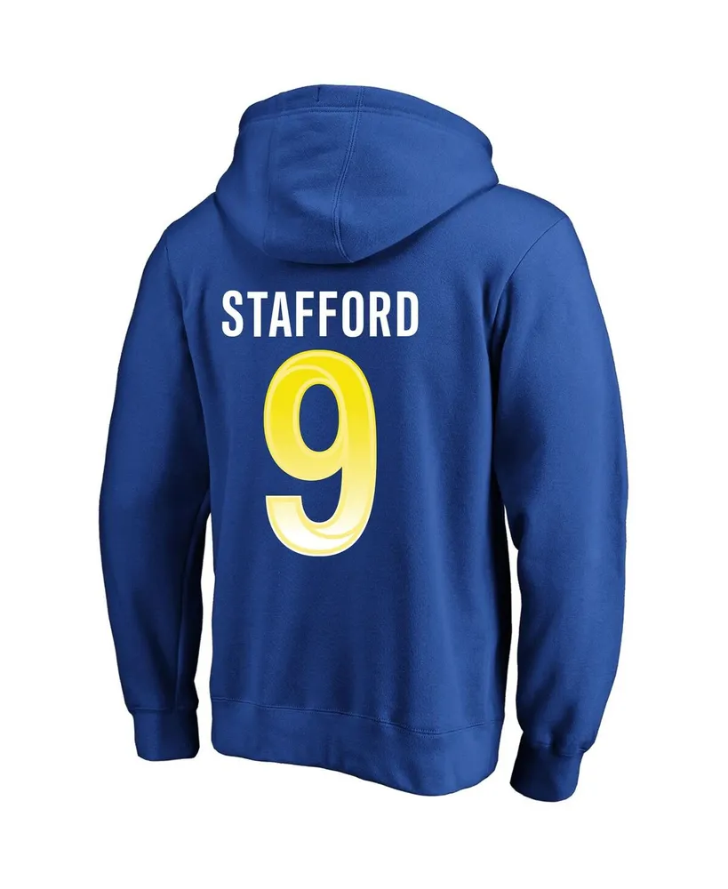 Men's Fanatics Matthew Stafford Royal Los Angeles Rams Super Bowl Lvi Big and Tall Name and Number Pullover Hoodie
