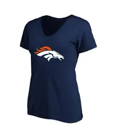 Women's Fanatics Russell Wilson Navy Denver Broncos Plus Player Name and Number V-Neck T-shirt