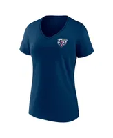 Women's Fanatics Navy Chicago Bears Plus Mother's Day #1 Mom V-Neck T-shirt