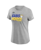 Women's Nike Heathered Gray Los Angeles Rams Super Bowl Lvi Champions Confetti T-shirt