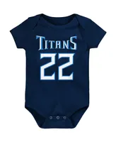 Infant Boys and Girls Derrick Henry Navy Tennessee Titans Mainliner Player Name Number Bodysuit