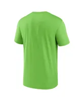 Men's Nike Neon Green Seattle Seahawks Horizontal Lockup Legend T-shirt