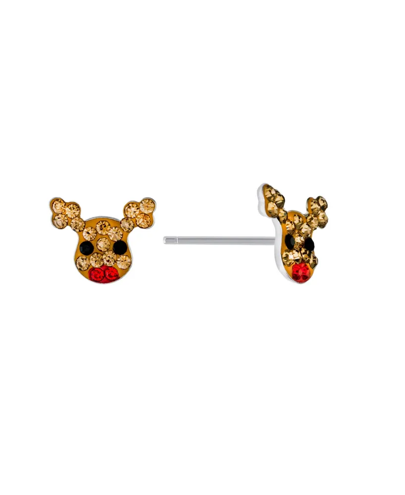 Giani Bernini Crystal Reindeer Stud Earrings (0.37 ct. t.w.) in Sterling Silver