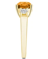 Macy's Citrine (2 ct. t.w.) and Diamond (1/3 Ring 14K Yellow Gold