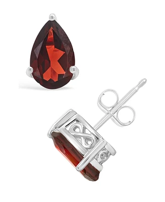 Macy's Garnet (2-1/5 ct. t.w.) Stud Earrings in 14K White Gold