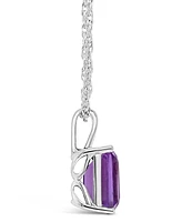Macy's Amethyst (3-1/7 ct. t.w.) Pendant Necklace in 14K White Gold