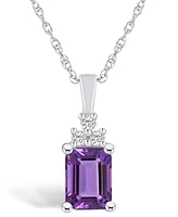 Macy's Amethyst (1-5/8 Ct. T.w.) and Diamond (1/10 Ct. T.w.) Pendant Necklace in 14K Gold