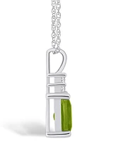 Macy's Peridot (1-3/4 Ct. T.w.) and Diamond (1/10 Ct. T.w.) Pendant Necklace in 14K Gold