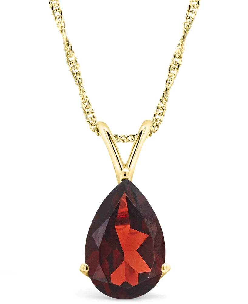 Macy's Garnet (3-1/3 ct. t.w.) Pendant Necklace in 14K Gold