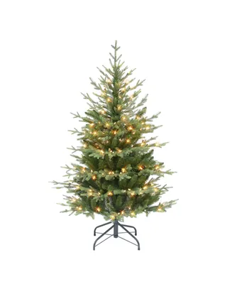 4.5' Pre-Lit Slim Balsam Fir Tree with 200 Underwriters Laboratories Clear Incandescent Lights, 1069 Tips